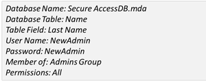 secured access database attributes