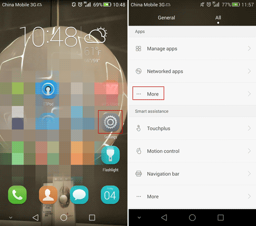 change messages settings on Huawei Android