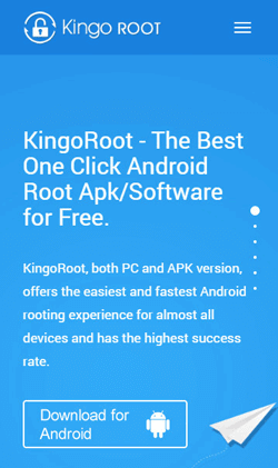 kingo root download screen