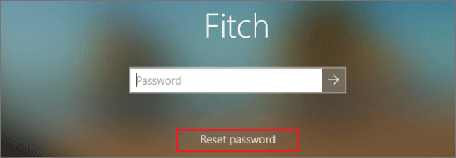click reset password option