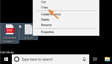 copy files in safe mode