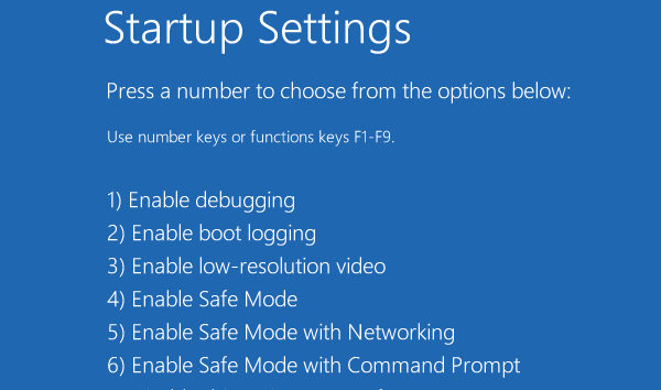 windows 10 and 8 startup settings menu