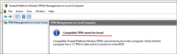 TPM cannot be found