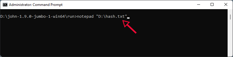 run command line to open hash code text file
