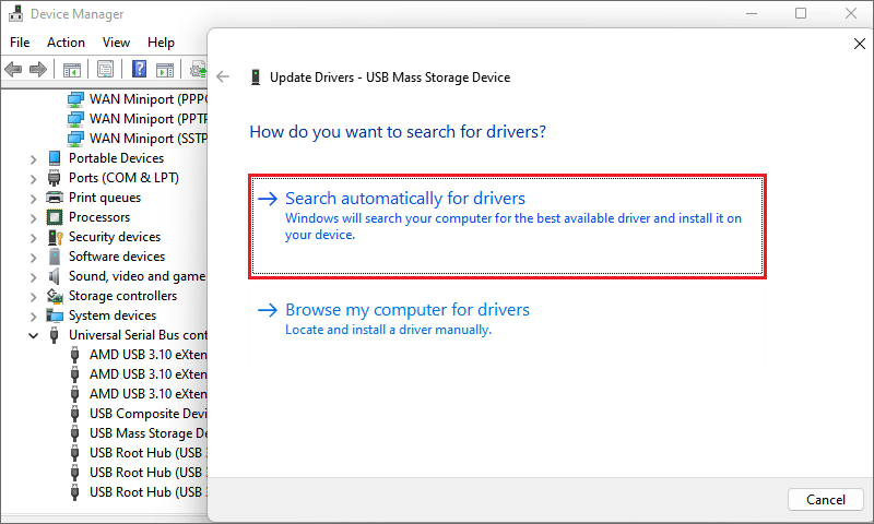 search-automatically for drivers