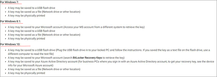 where the BitLocker recovery key is stored