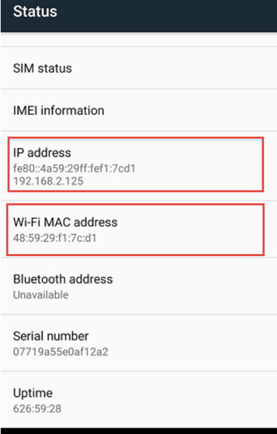 ip and mac address