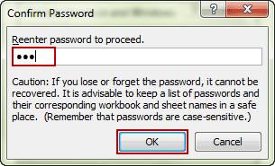 make sure workbook protection password