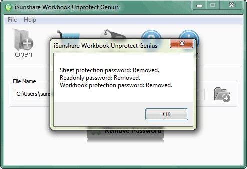 successfully remove excel workbook password protection