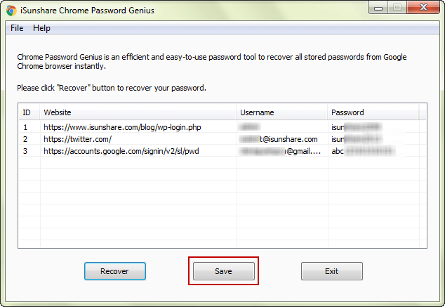 decide to export username and passwords chrome saved
