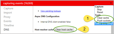 clear cache by changing the system hosts