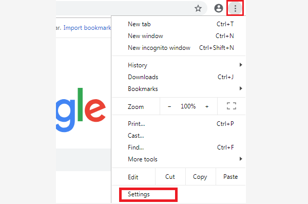 select Chrome's settings