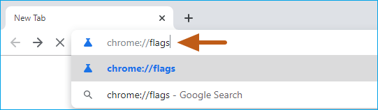 enter flags in chrome address bar
