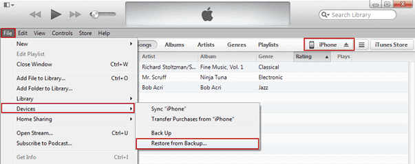 recover iPhone notes from backup with iTunes