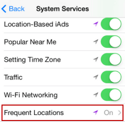 click frequent locations