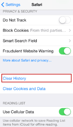 choose clear history