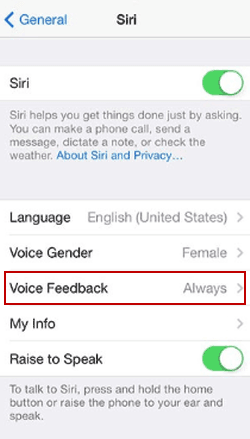 tap voice feedback