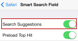 search suggestions enabled