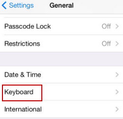 open keyboard settings