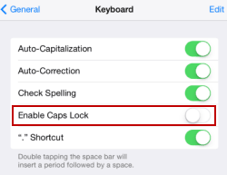 turn off enable caps lock