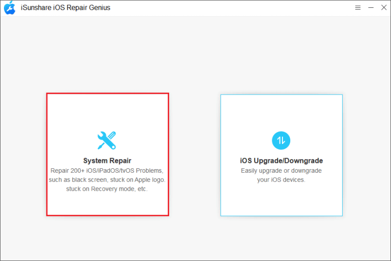 click system repair option