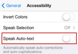 disable speak auto text