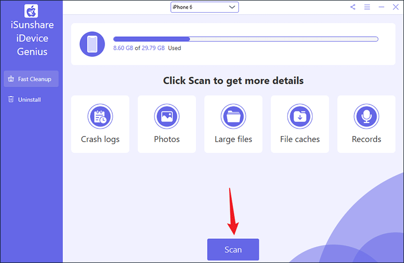 click scan option