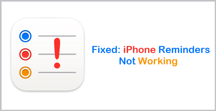 fix iphone reminders not working