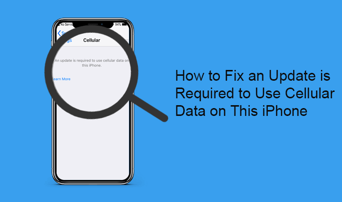 fix an update is required to use cellular data on this iPhone