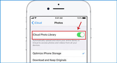 toggle on and off icloud photo library