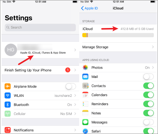 check icloud space