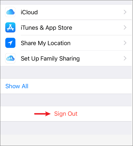 sign out of icloud
