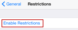 click enable restrictions