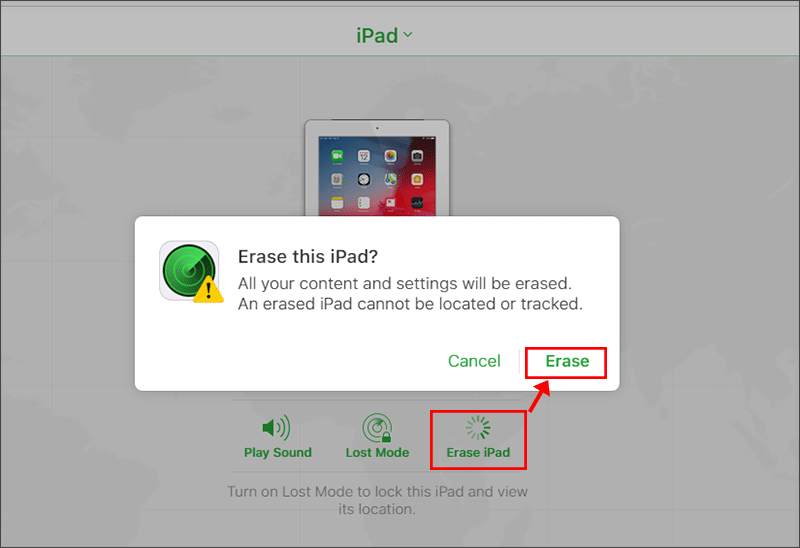 Erase iPad via iCloud