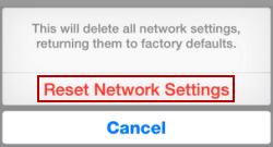 tap reset network settings