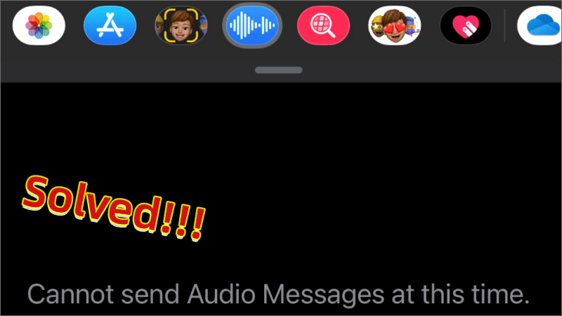  cannot send audio messages at this time