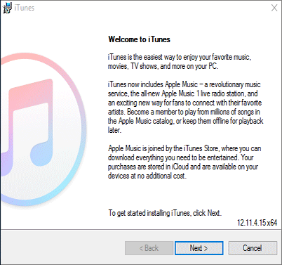 install iTunes on Windows 10