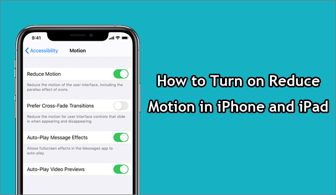 reduce motion in iphone or ipad
