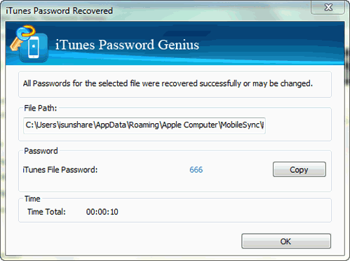 recover iTunes iPhone backup password