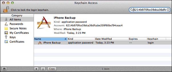 iPhone backup password recovery on Mac