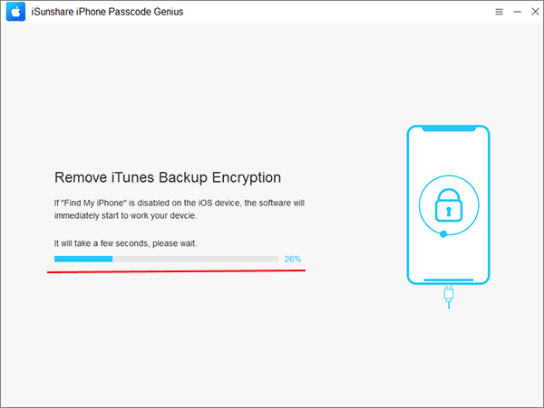 removing iTunes backup password process