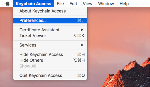 open keychain access preferences