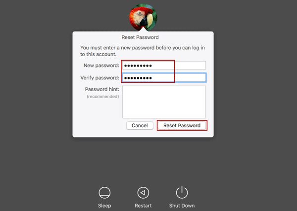 reset mac login password with Apple ID