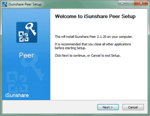 install isunshare peer on client computers