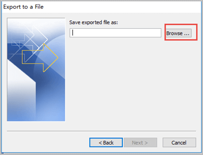 save exported file outlook 2007