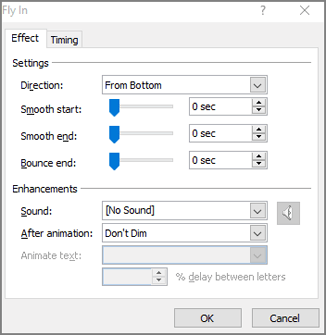 click effect options to do some settings