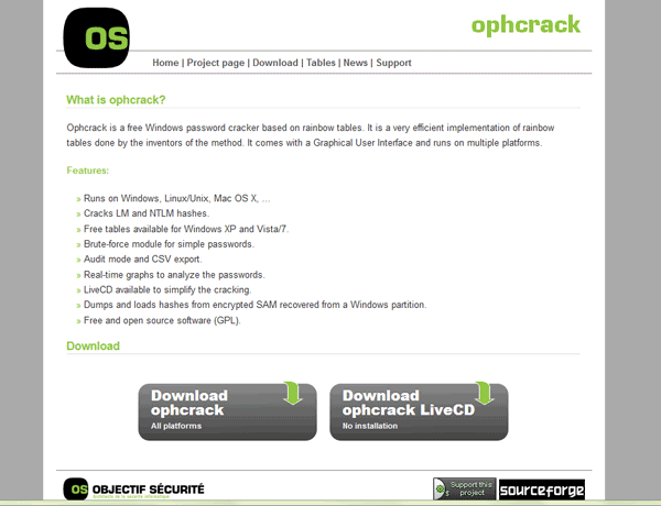 download ophcrack live cd for windows 7 password reset
