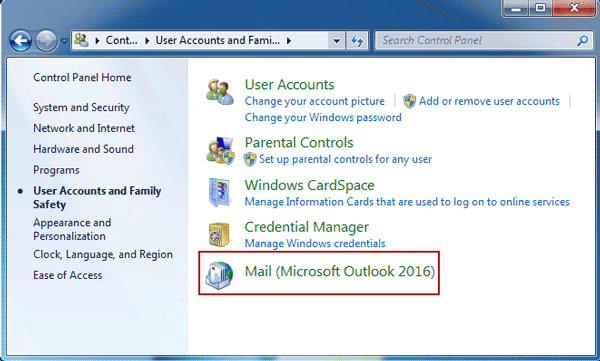 choose mail microsoft outlook 2016