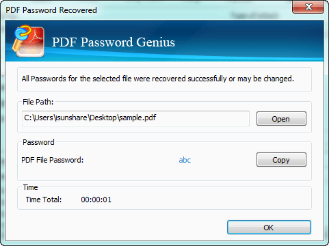 get PDF file lost password