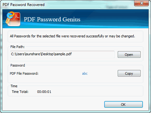 open locked PDF file with open password